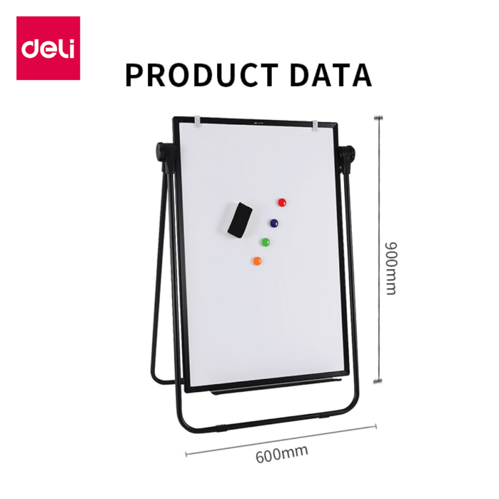 กระดานฟลิปชาร์ท กระดานไวท์บอร์ด Deli E7886-WH-01 ขนาด 60 x 90 cm